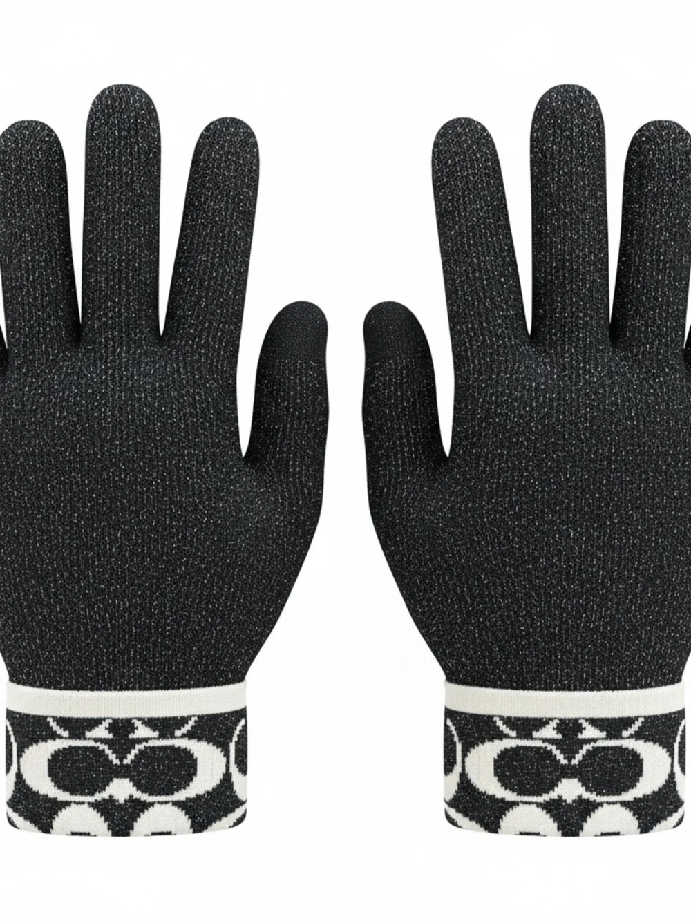 Coach Cream/Black Shimmering Gloves